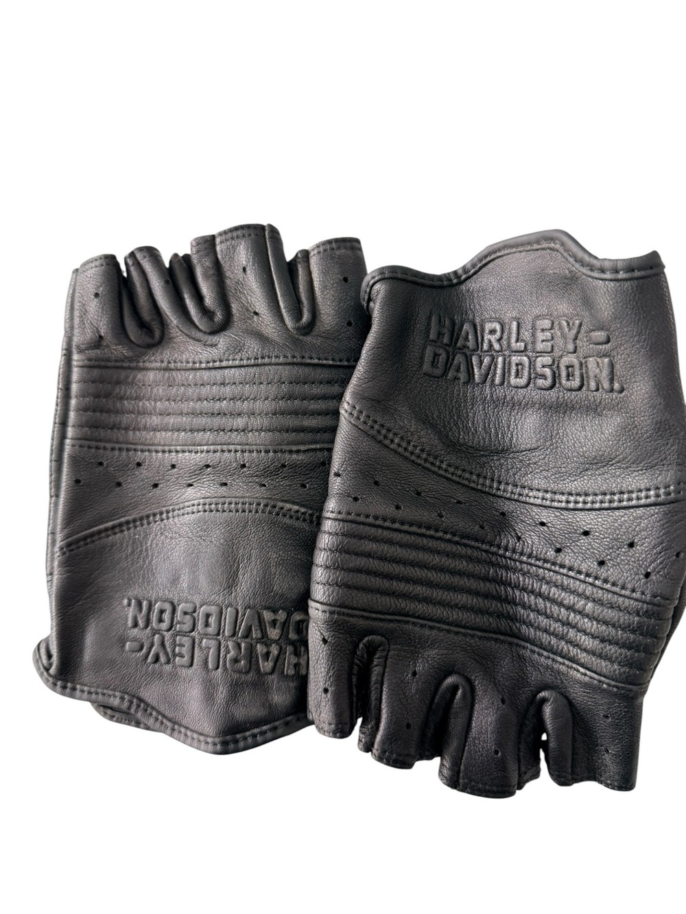 Harley-Davidson Women’s Oakbrook Black Fingerless Leather Riding Gloves XL